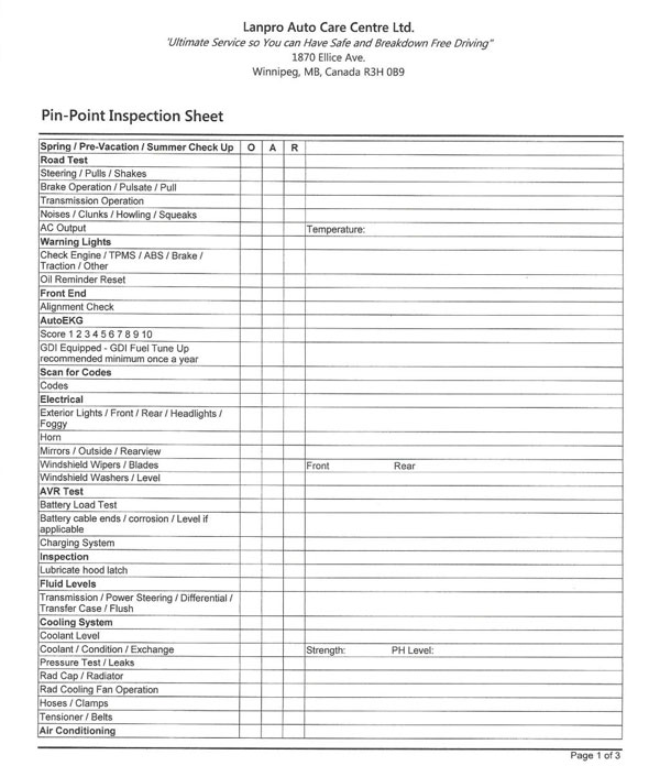 Spring 2024 Inspection Sheet 1