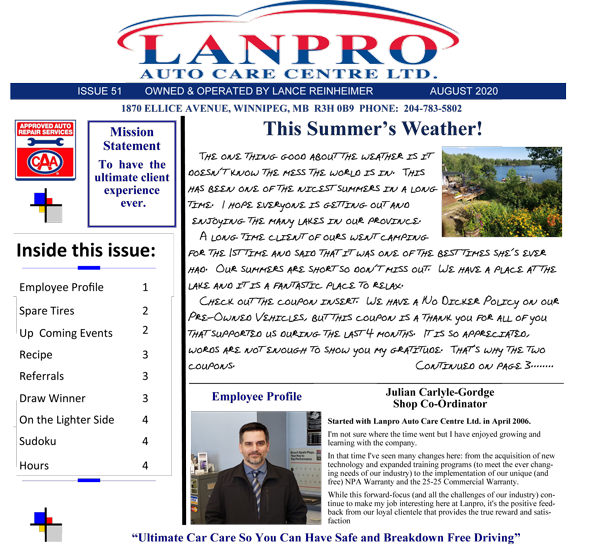 Click here to read our Fall 2020 Newsletter