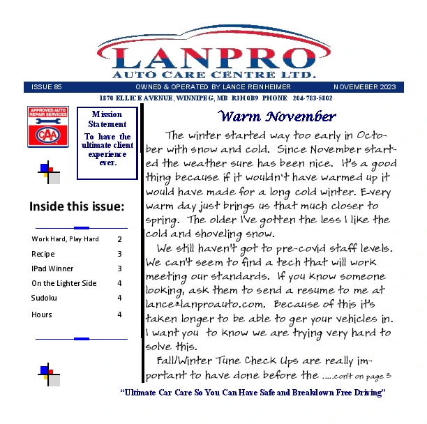 November 2023 Newsletter