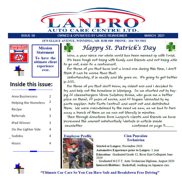 Click here to read our March 2021 Newsletter